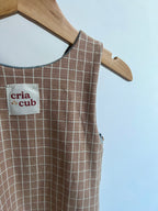 Beige Grid Romper
