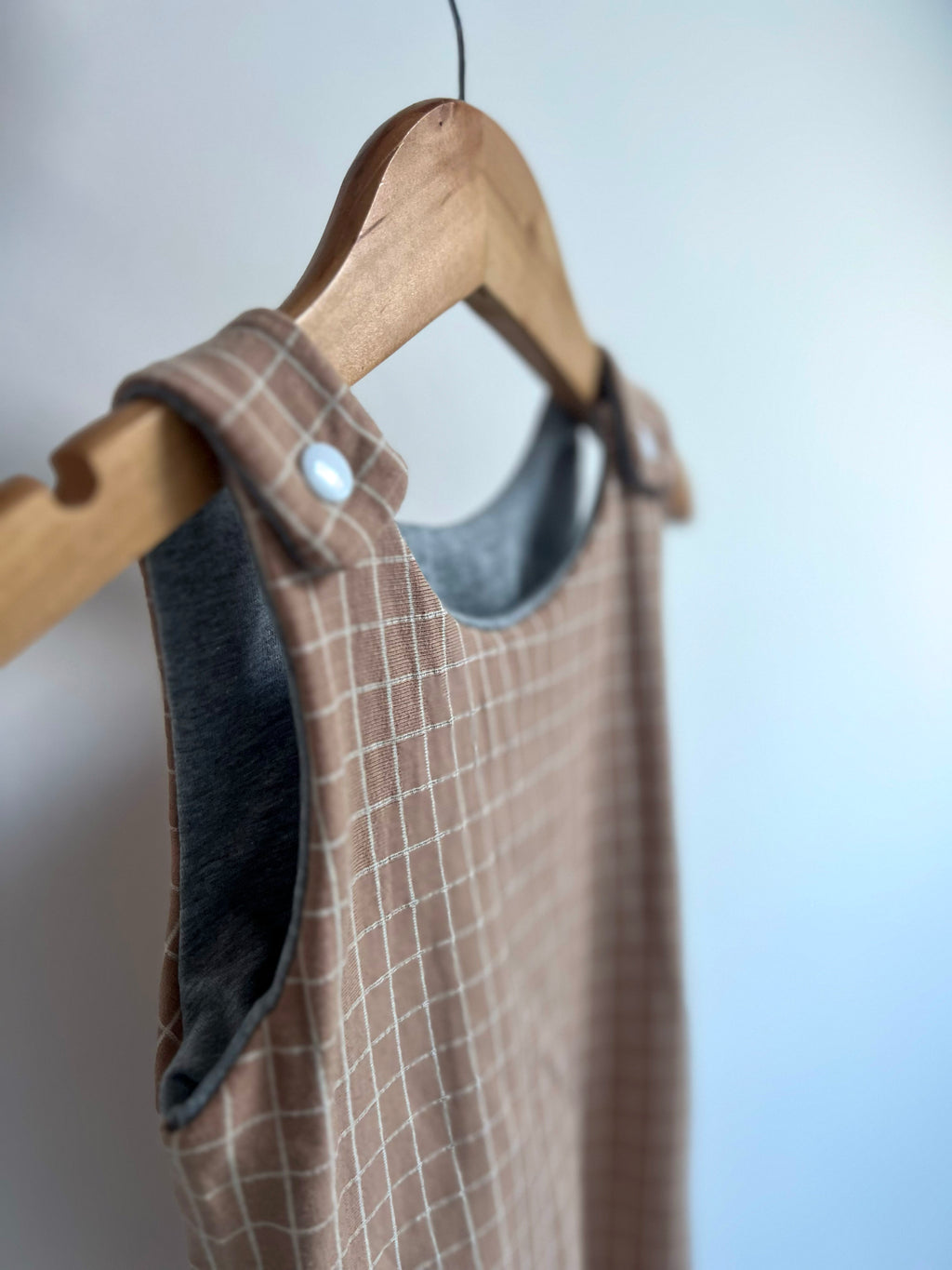 Beige Grid Romper