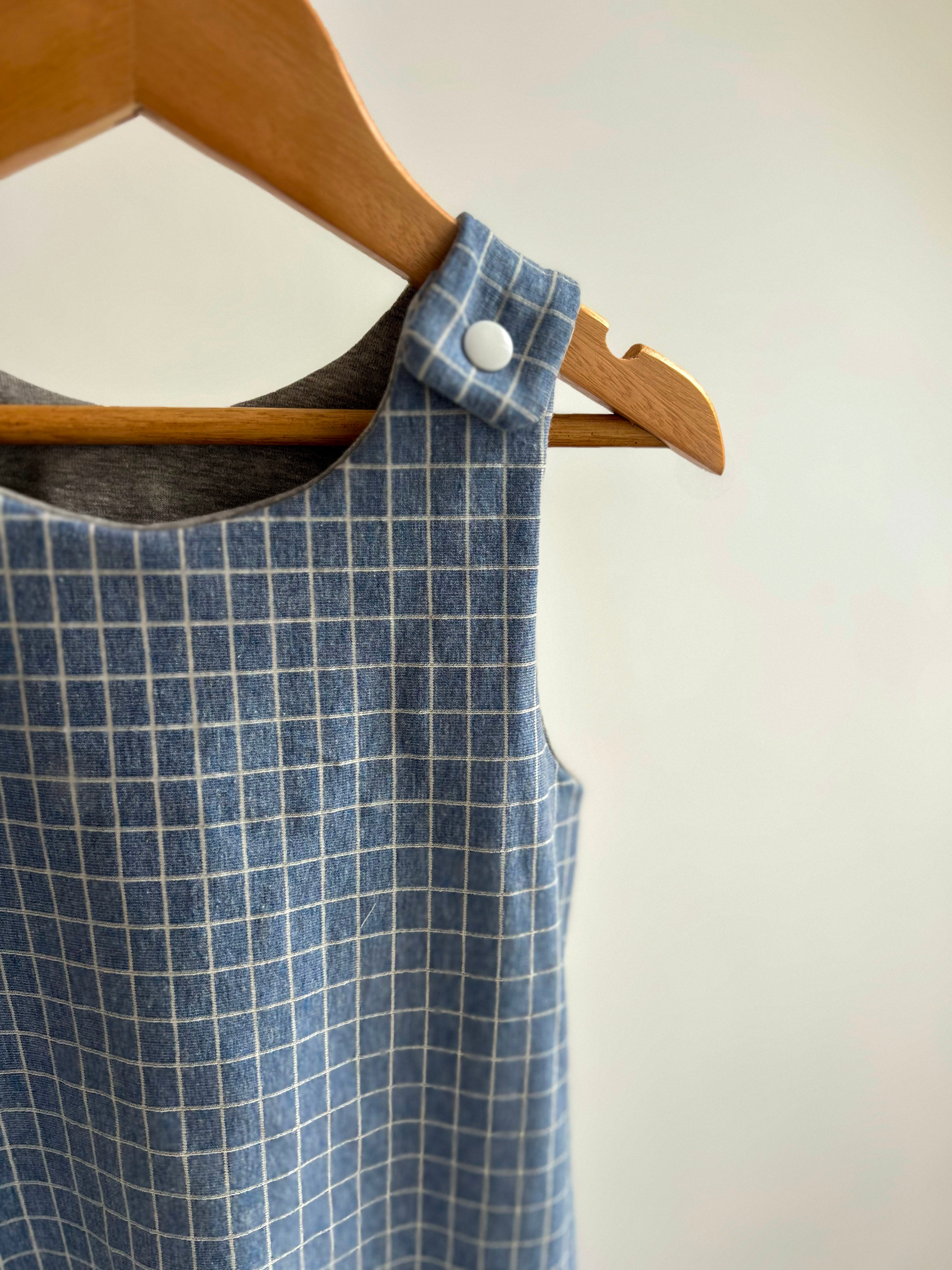 Blue Grid Romper